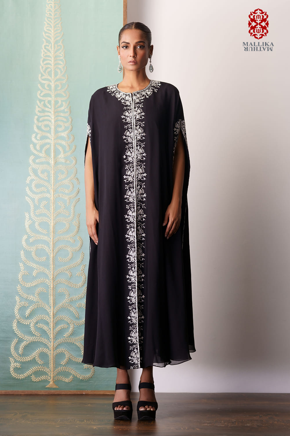 Xenia georgette mantle black