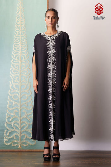Xenia georgette mantle black