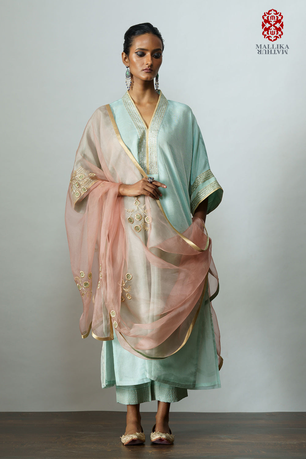 'Falak' kora tissue phiran aquamarine - image 3