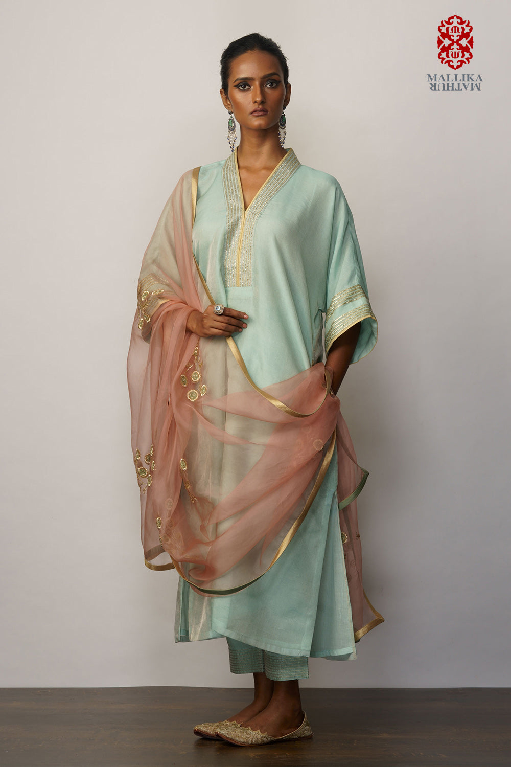 'Falak' kora tissue phiran aquamarine - image 2