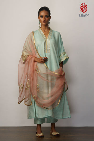 'Falak' kora tissue phiran aquamarine