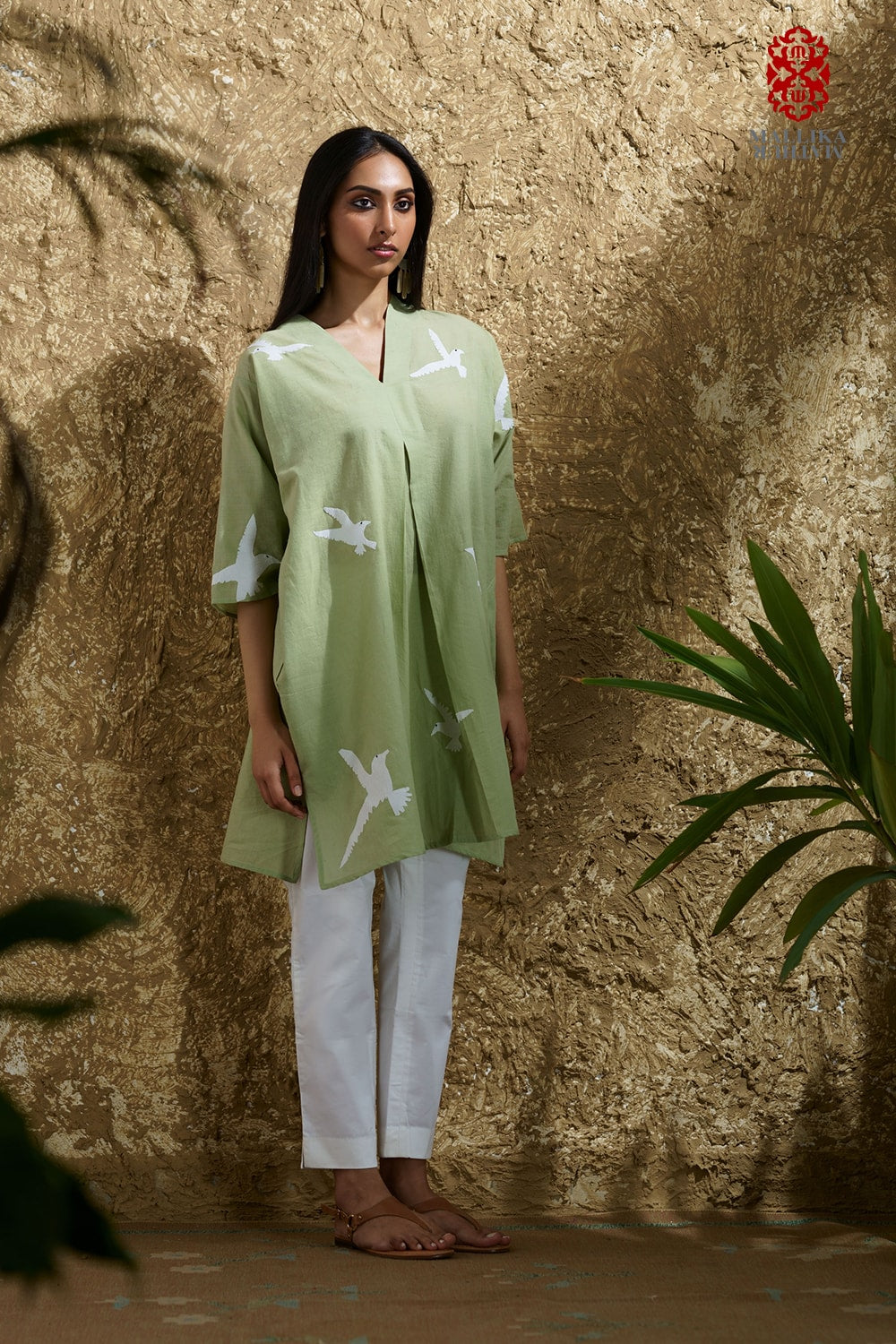 'Parinda' appliqué muslin caftan dress - image 2