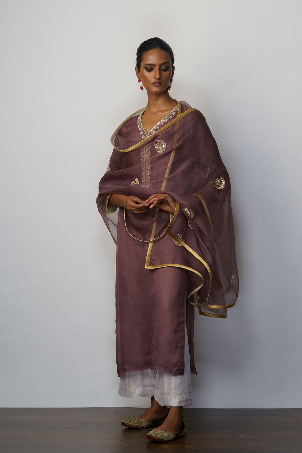 Kurta kora falsa hand embroidered - image 3