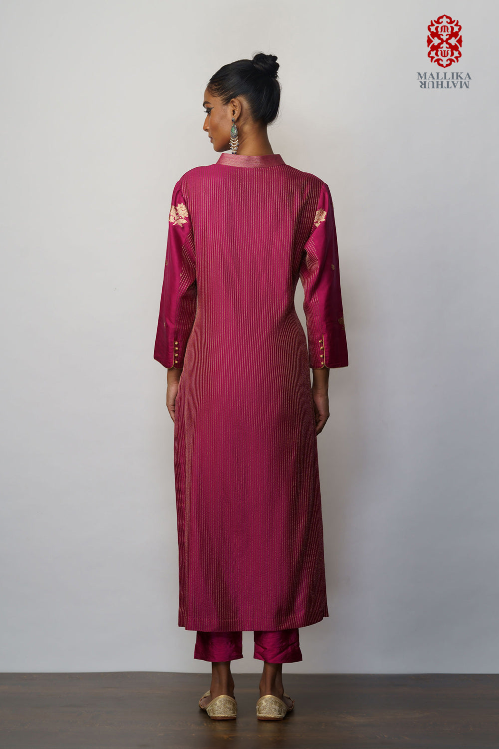 Kurta silk kadhuan buti magenta - image 2