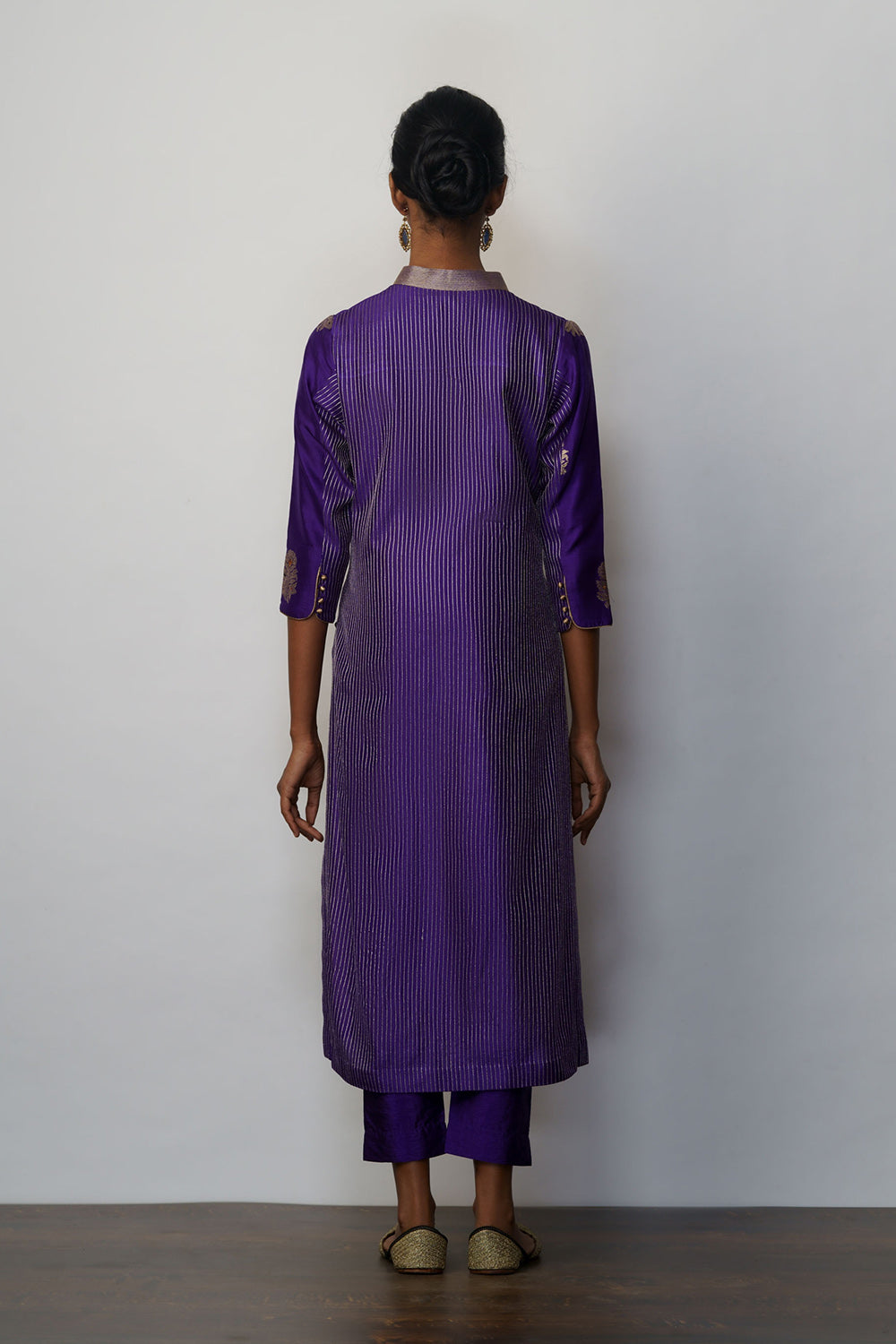 Kurta Silk Kadhuan Buti Purple And Magenta - image 4