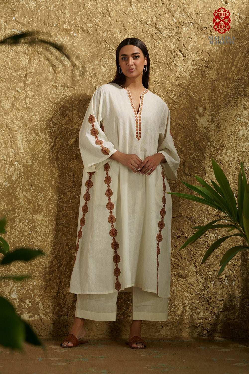 'Jebba' kalidar tunic muslin appliquéd motifs - image 3