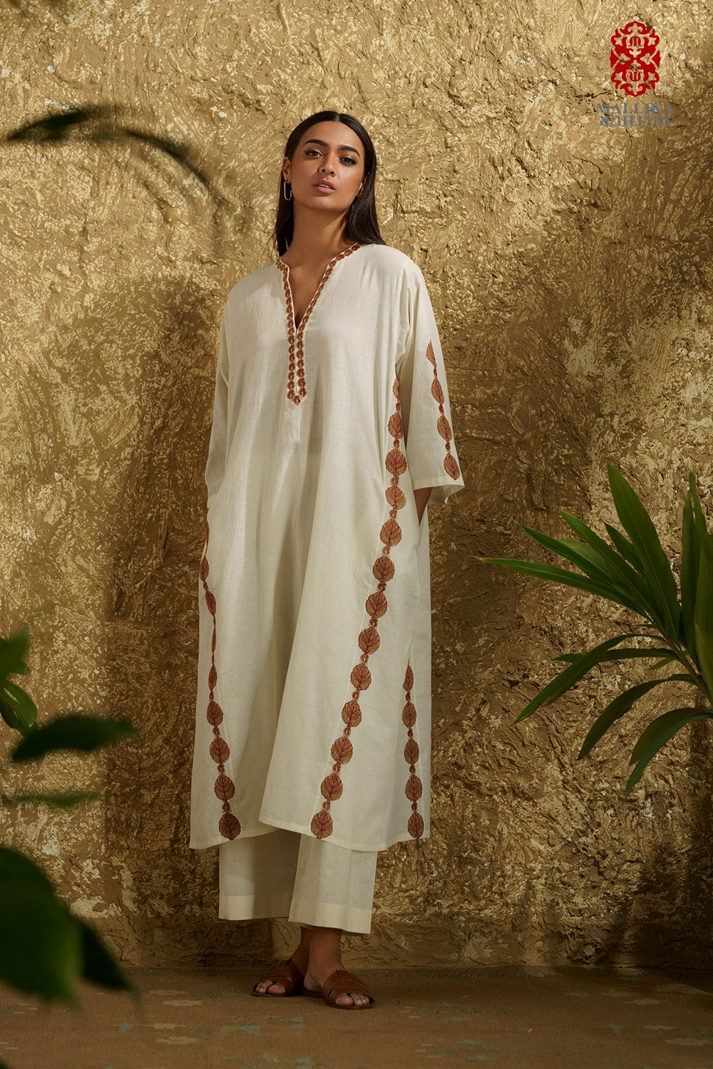 'Jebba' kalidar tunic muslin appliquéd motifs - image 2