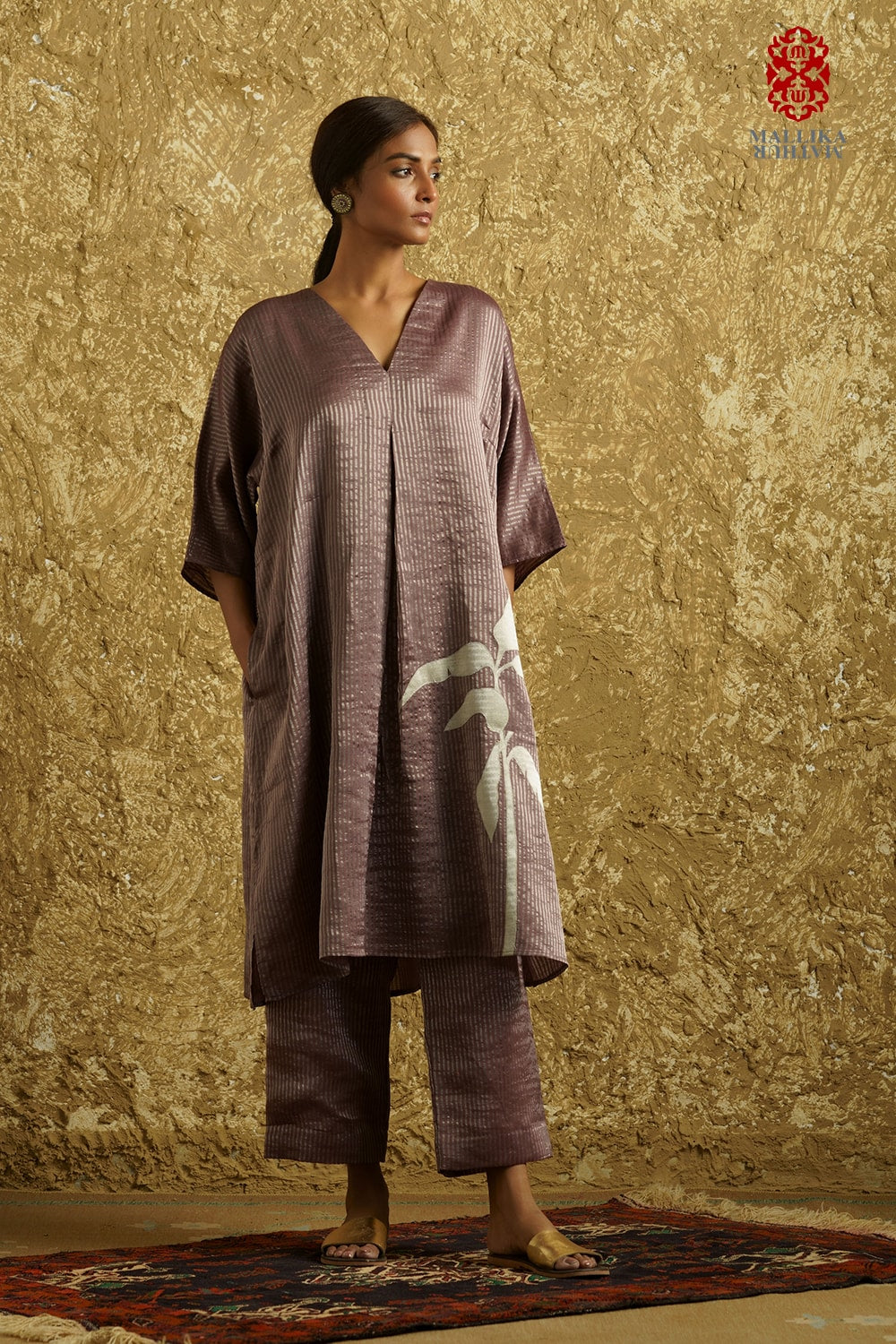 Zuria' kora silver Zari stripes phalsa - image 4