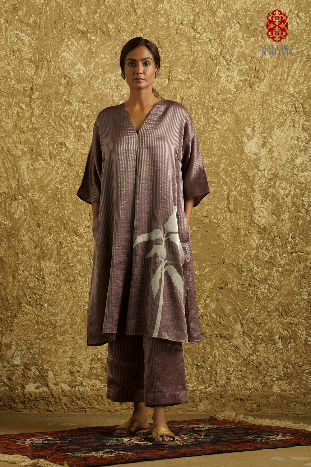 Zuria' kora silver Zari stripes phalsa