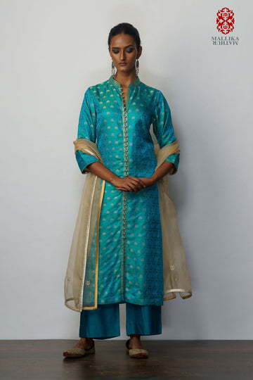 Kurta silk tanchoi turquoise