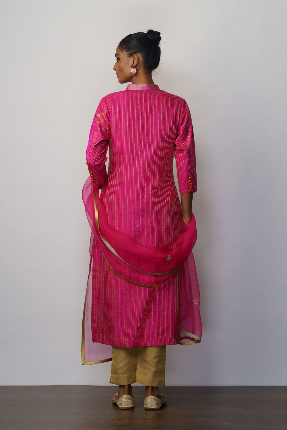 Kurta Silk Tanchoi Rani Pink - image 3