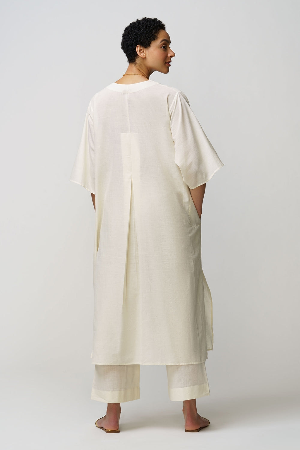 Caftan dress muslin bougainvillea applique - image 4
