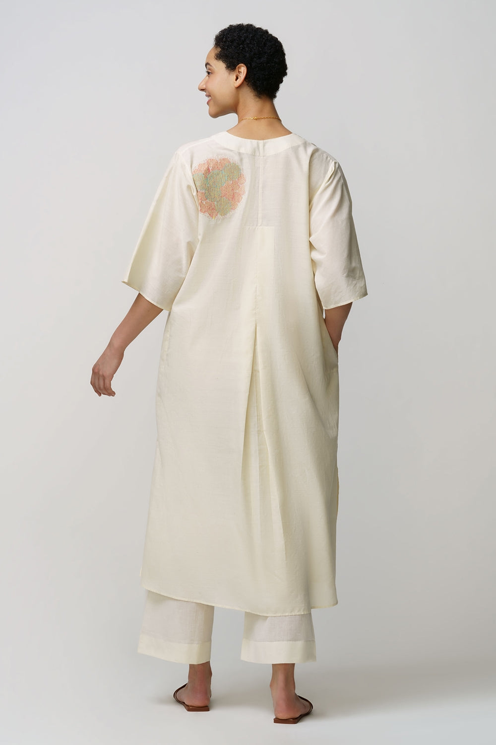 Caftan dress muslin chakri design applique - image 3