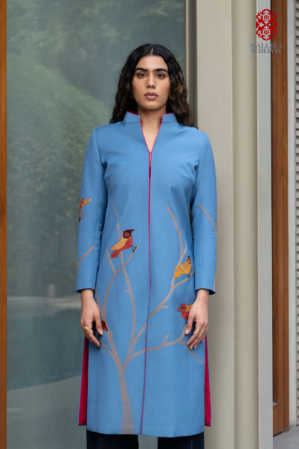 ‘Parinda’ azure blue cotton silk jacket - image 3