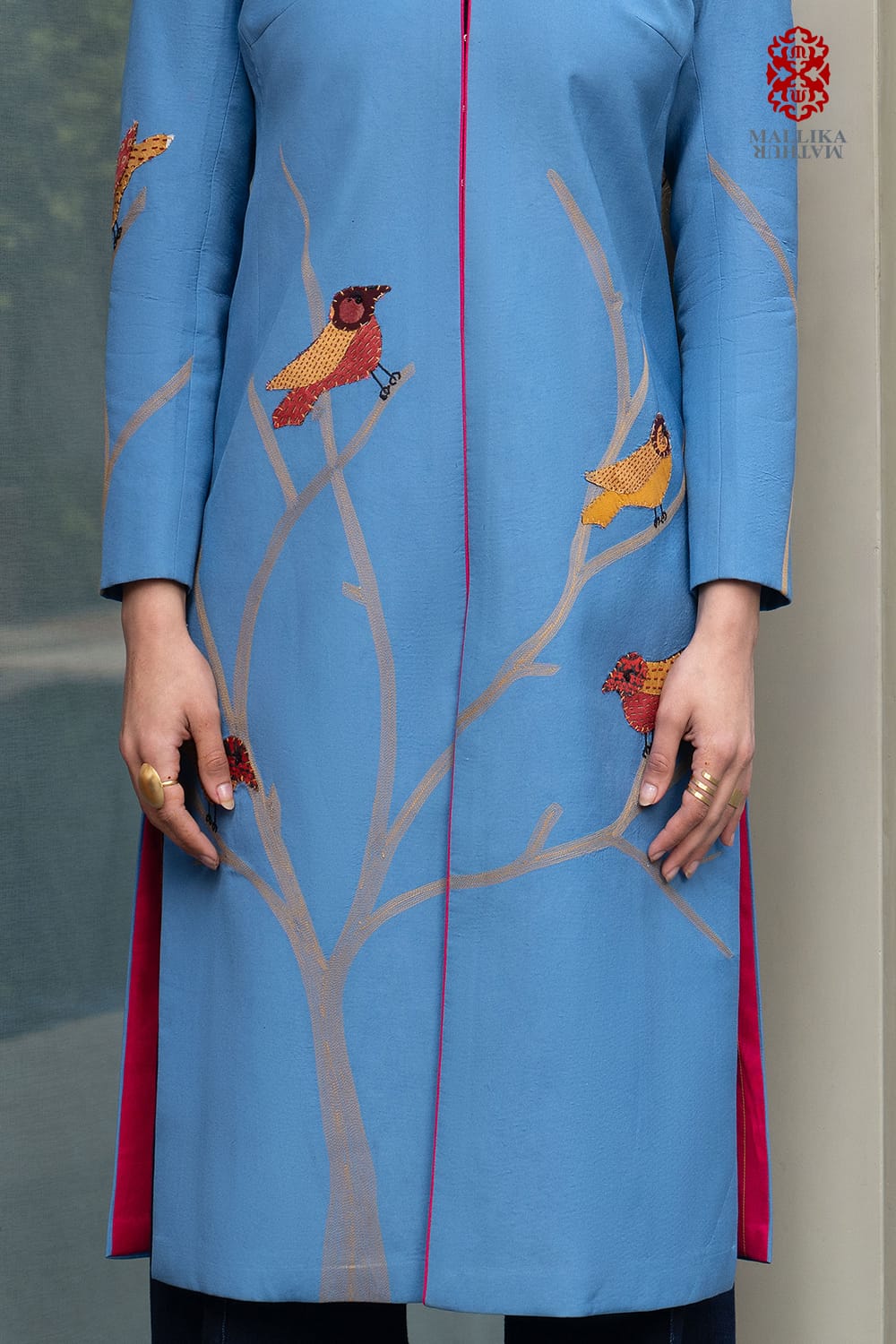 ‘Parinda’ azure blue cotton silk jacket - image 2