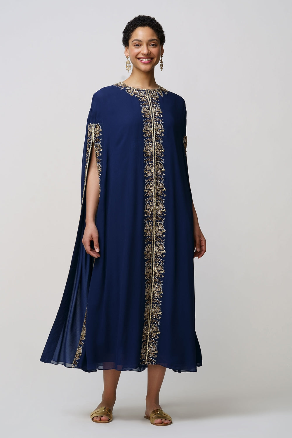 Xenia' georgette mantle midnight blue