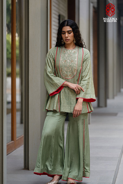 ‘Rihanna’ aquamarine munga tissue tunic