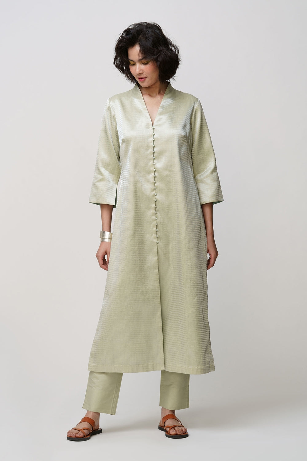 'Simin' tunic silver zari a-line - image 2