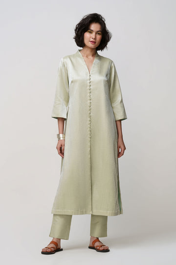 'Simin' tunic silver zari a-line