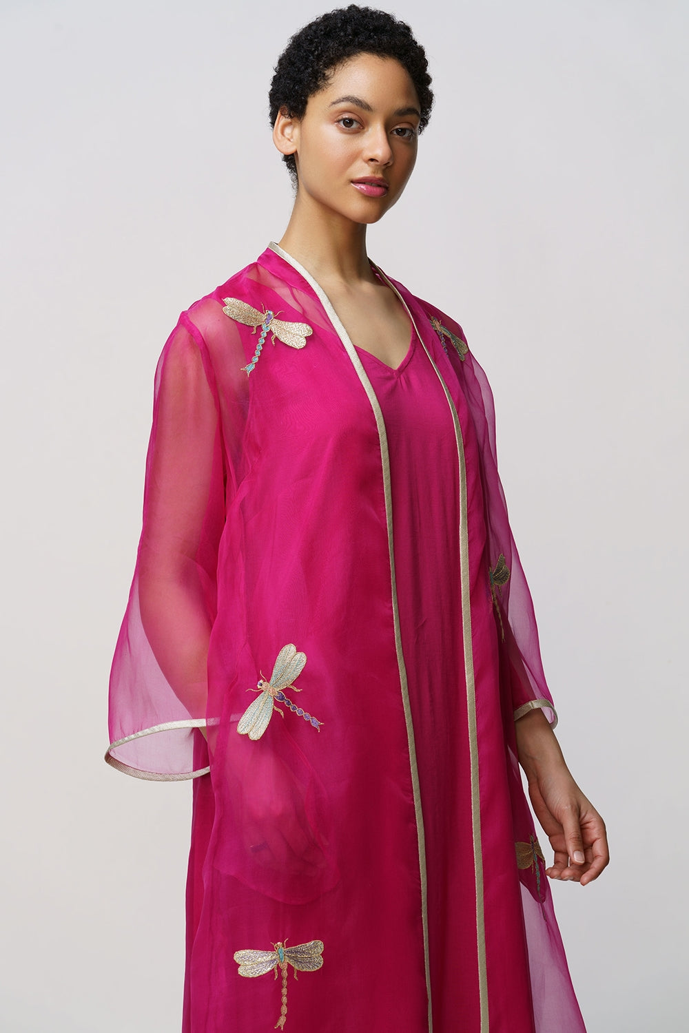 Azara' shrug organza kora dragonfly applique - image 3