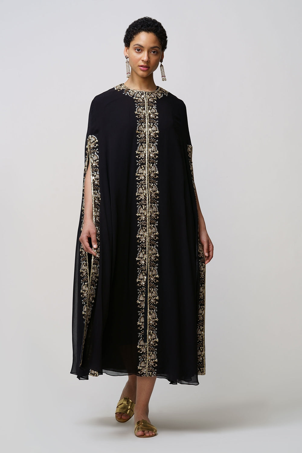 Xenia' georgette mantle black