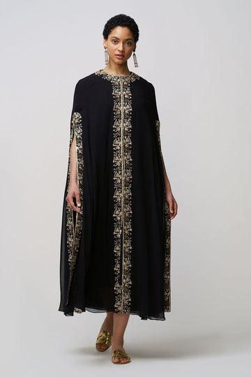 Xenia' georgette mantle black