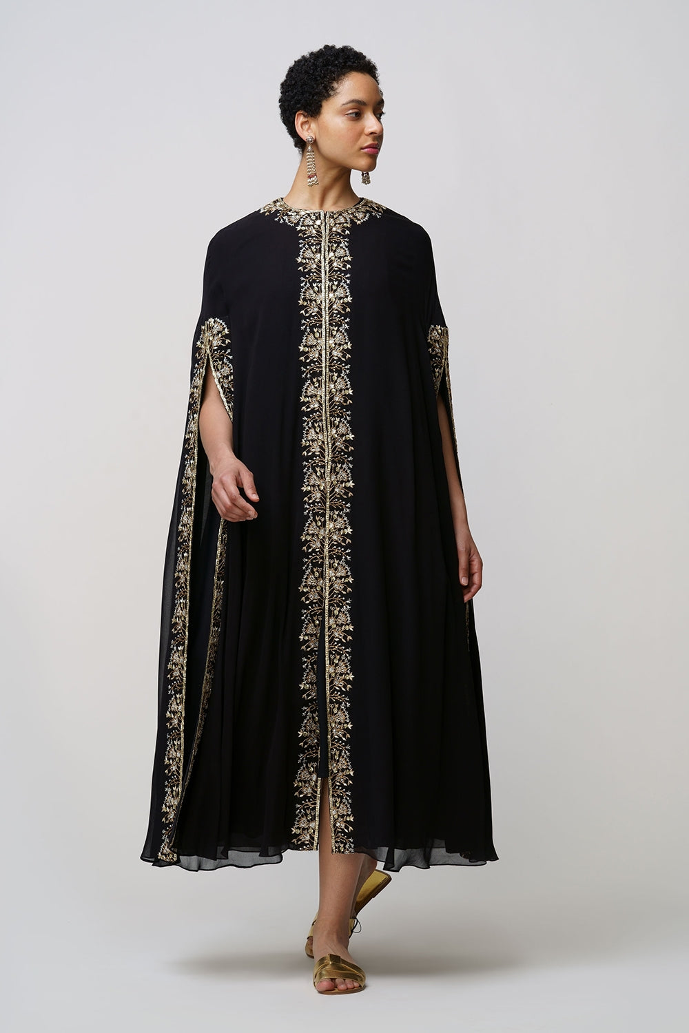 Xenia' georgette mantle black