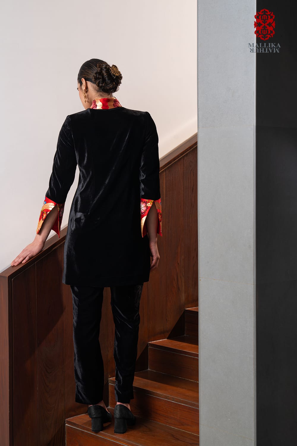 ‘Tashi’ black silk velvet jacket - image 2