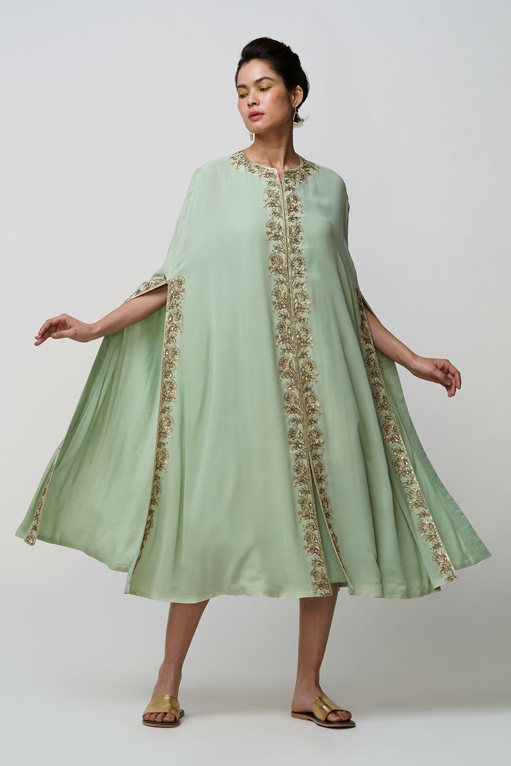 Xenia' georgette mantle aquamarine - image 2
