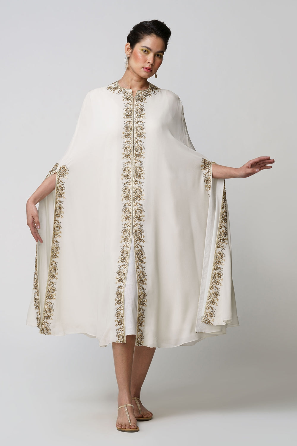 Inara' georgette mantle ivory - image 2