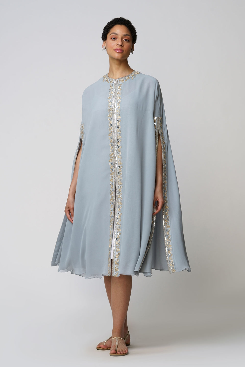 Xenia' georgette mantle ice blue
