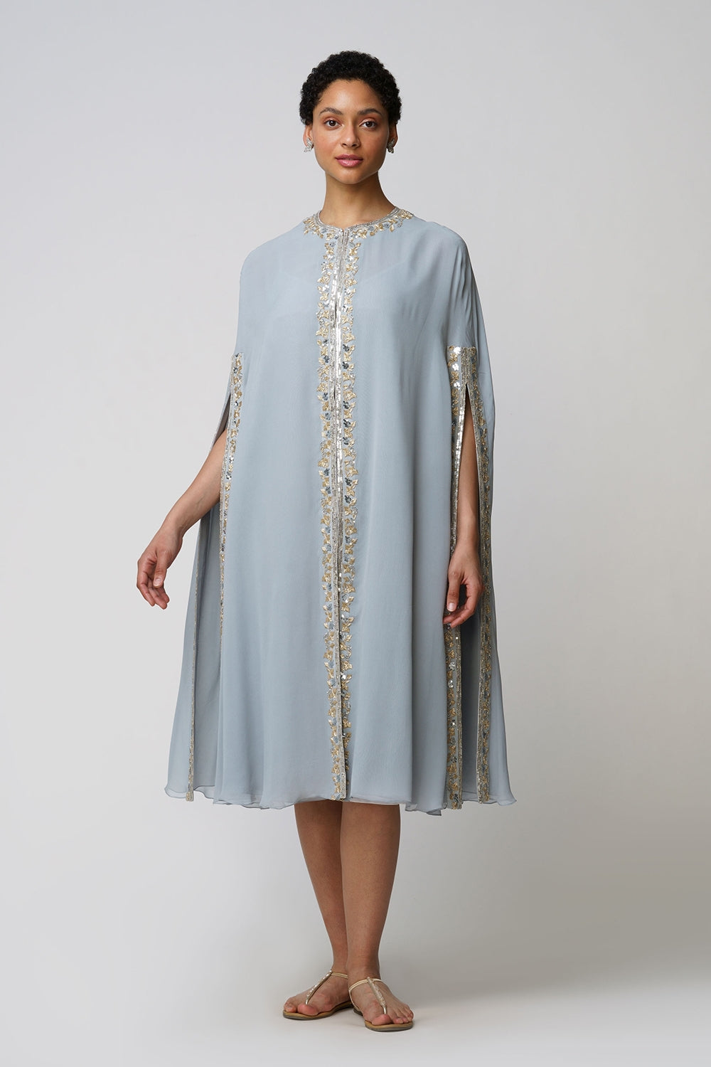 Xenia' georgette mantle ice blue