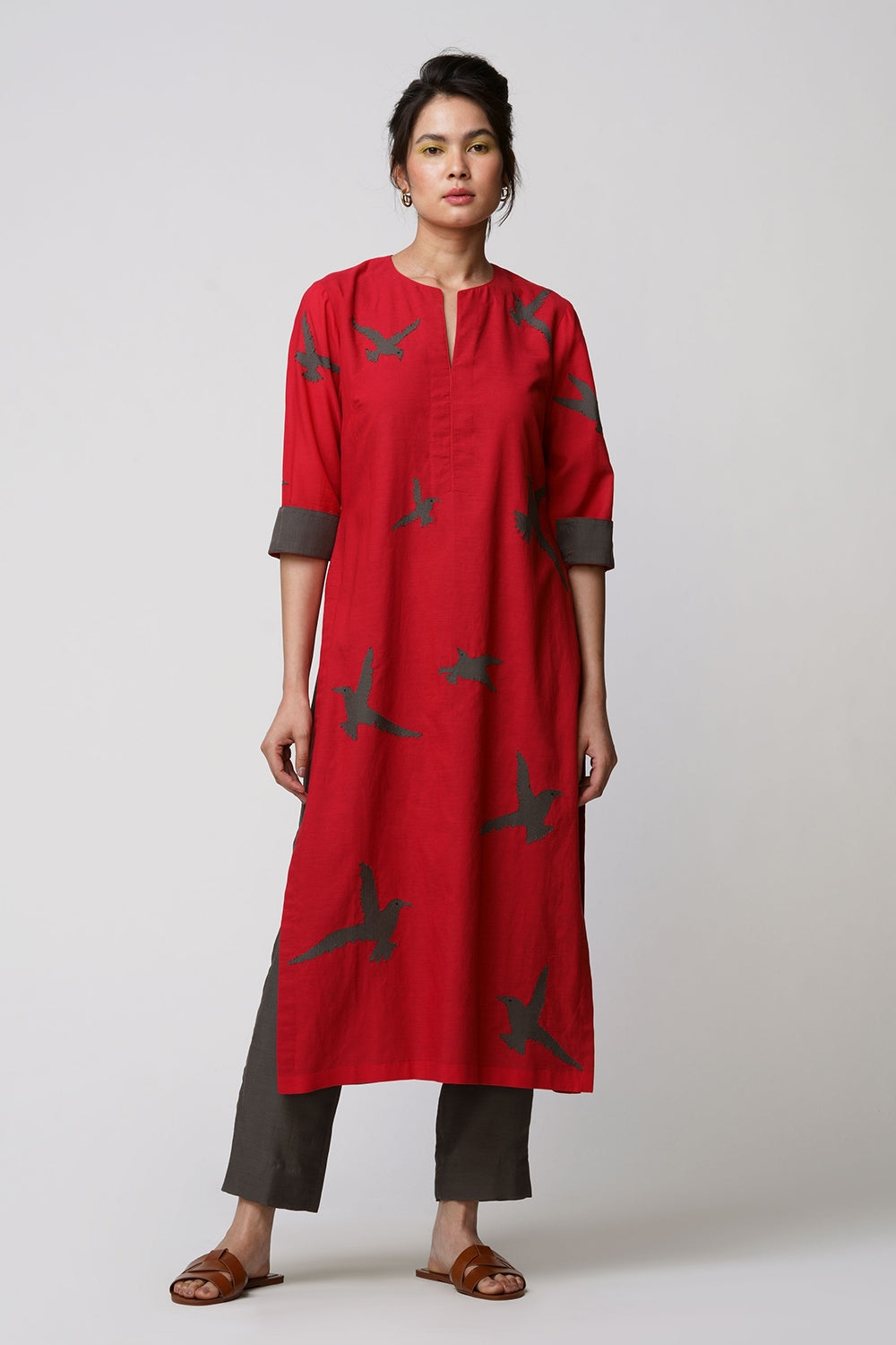 Parinda' tunic sea gulls applique