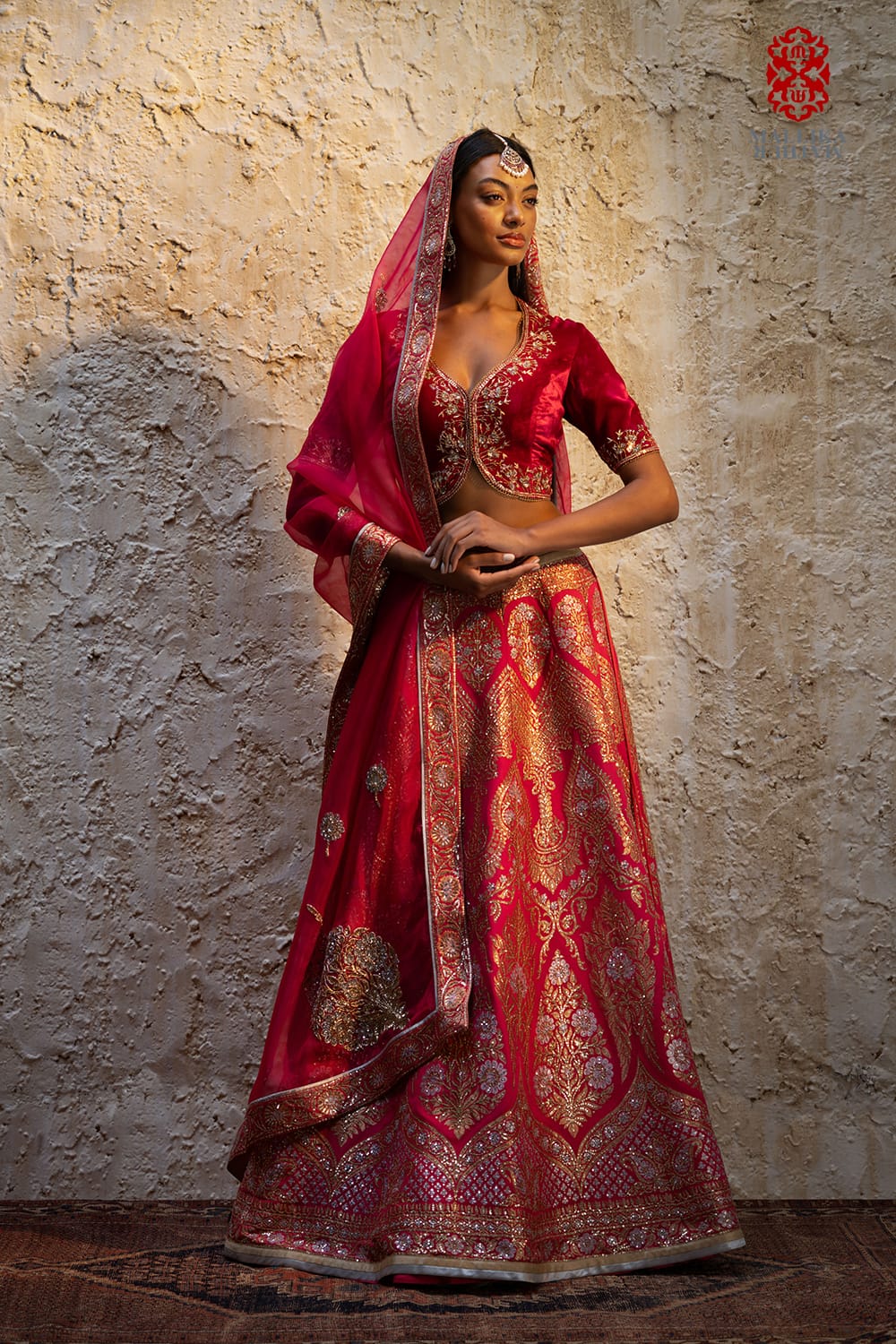 ‘Varya’ Rani pink silk georgette Kalidar lehenga - image 5