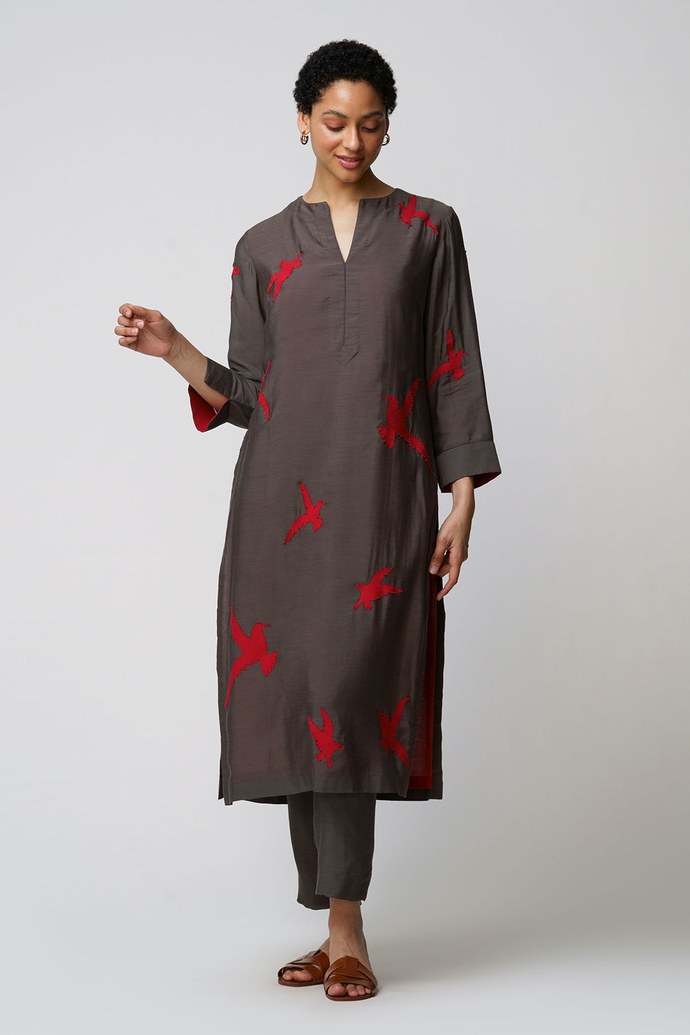 Parinda' tunic sea gulls applique