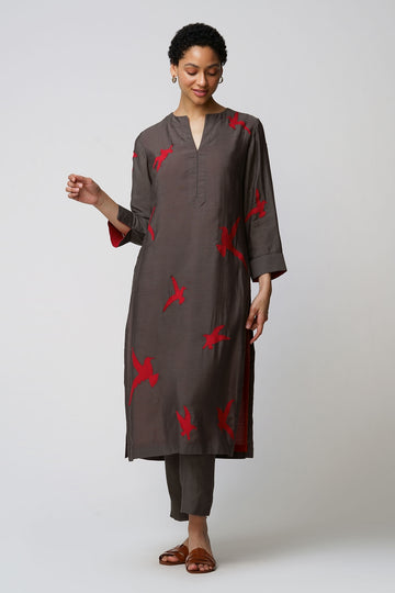 Parinda' tunic sea gulls applique