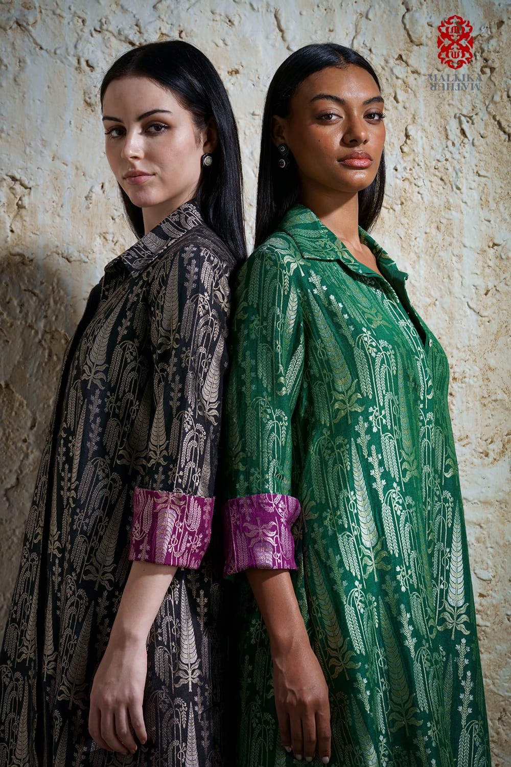 ‘Vriksha’ collared tunic and slim pants munga silk - image 5