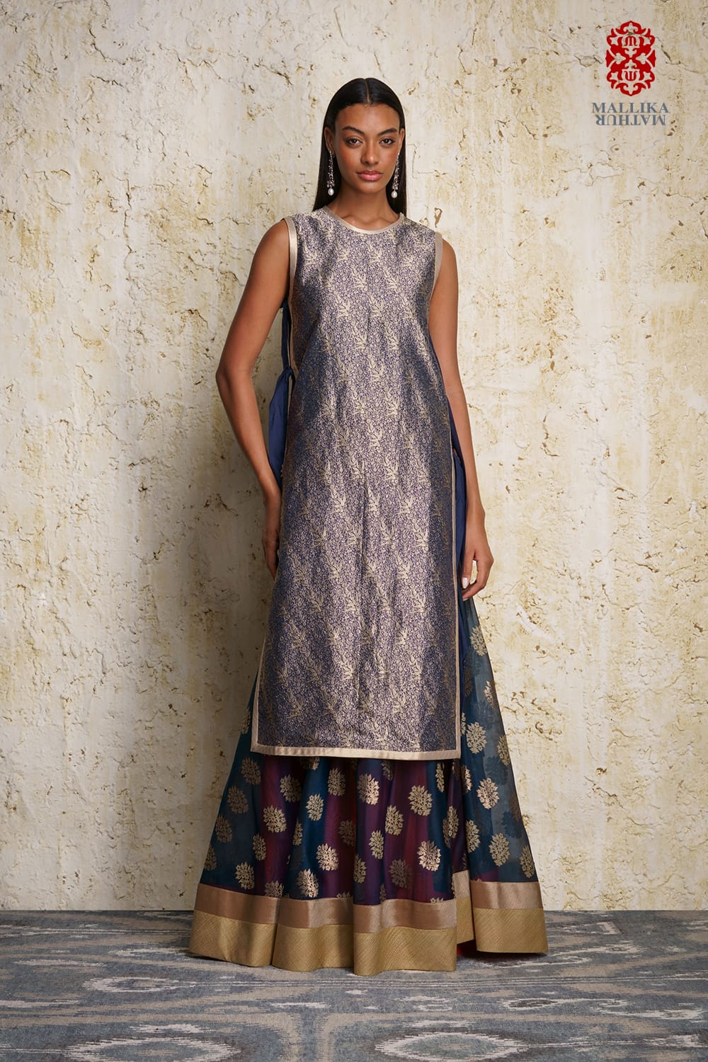 ‘Mizuki’ silk brocade oriental tunic