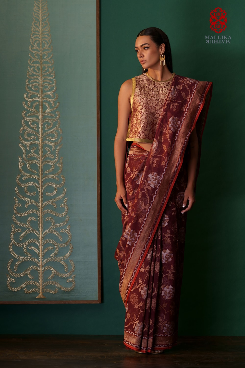 'Gulistan' Benarasi cotton jamdani sari - image 4