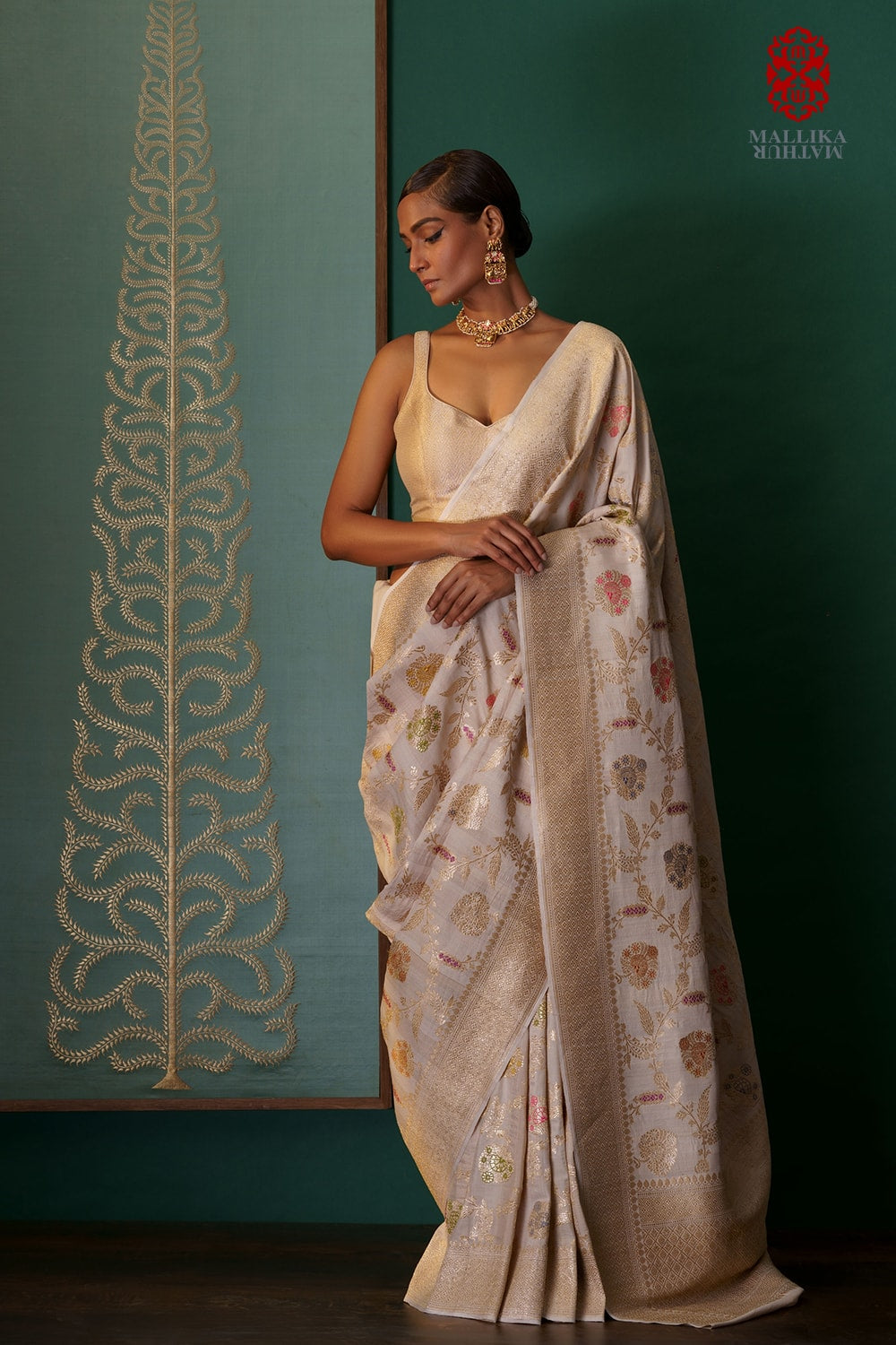 ‘Rang badal meena’ munga silk sari - image 2