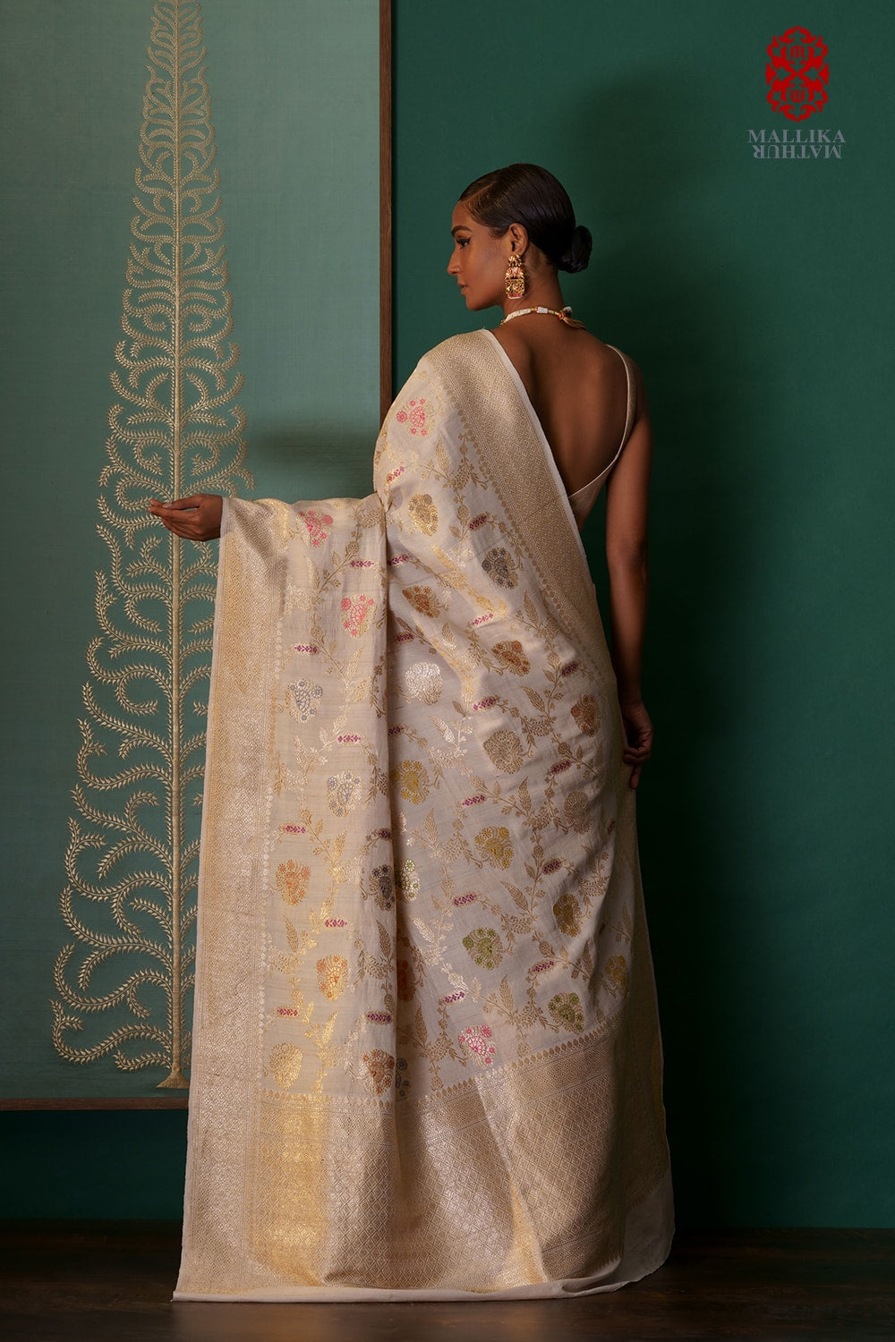 ‘Rang badal meena’ munga silk sari - image 3
