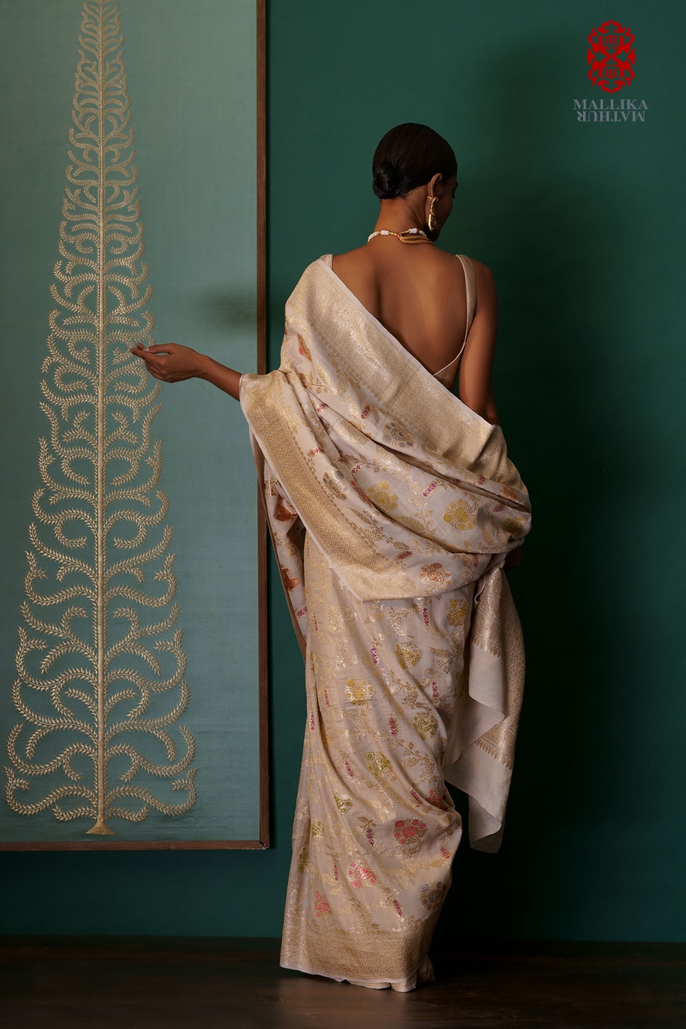 ‘Rang badal meena’ munga silk sari - image 4