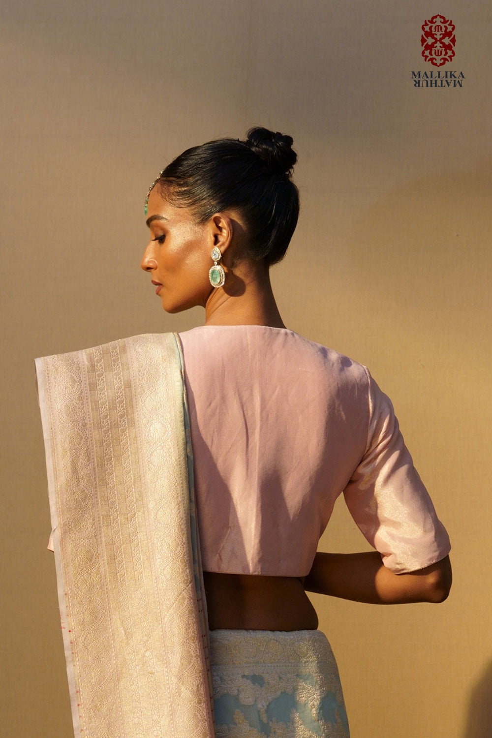 Blouse satin silk blush - image 3