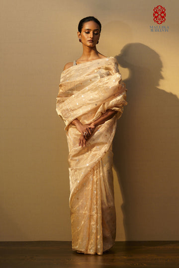 Sari tissue gold small silver & gold buti