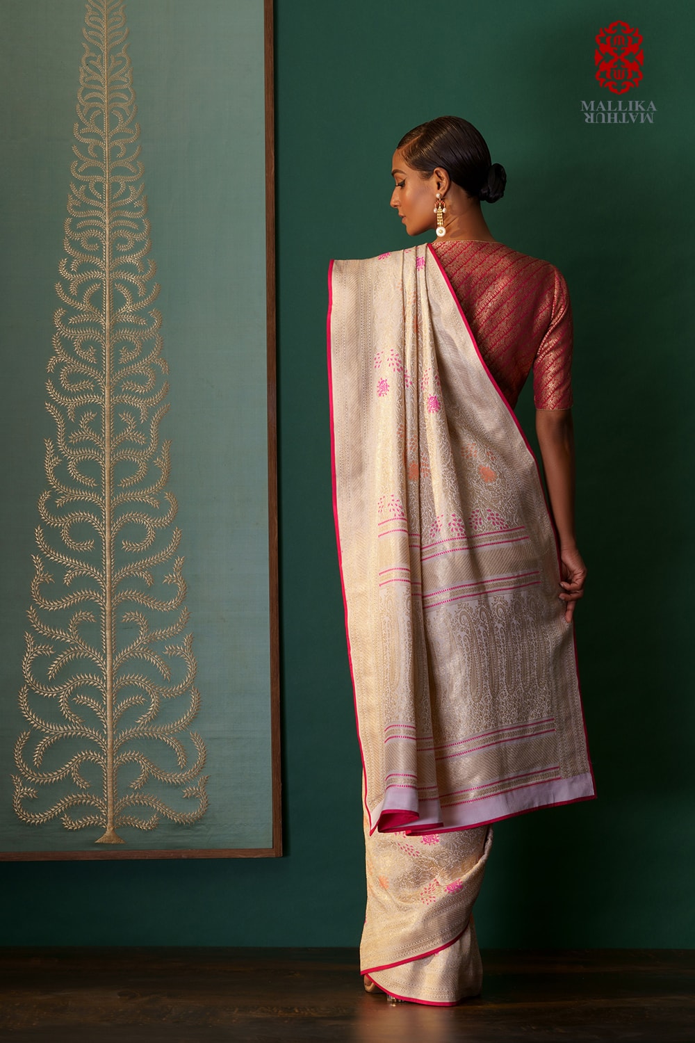 ‘Zarbaft’ silk georgette saree - image 4