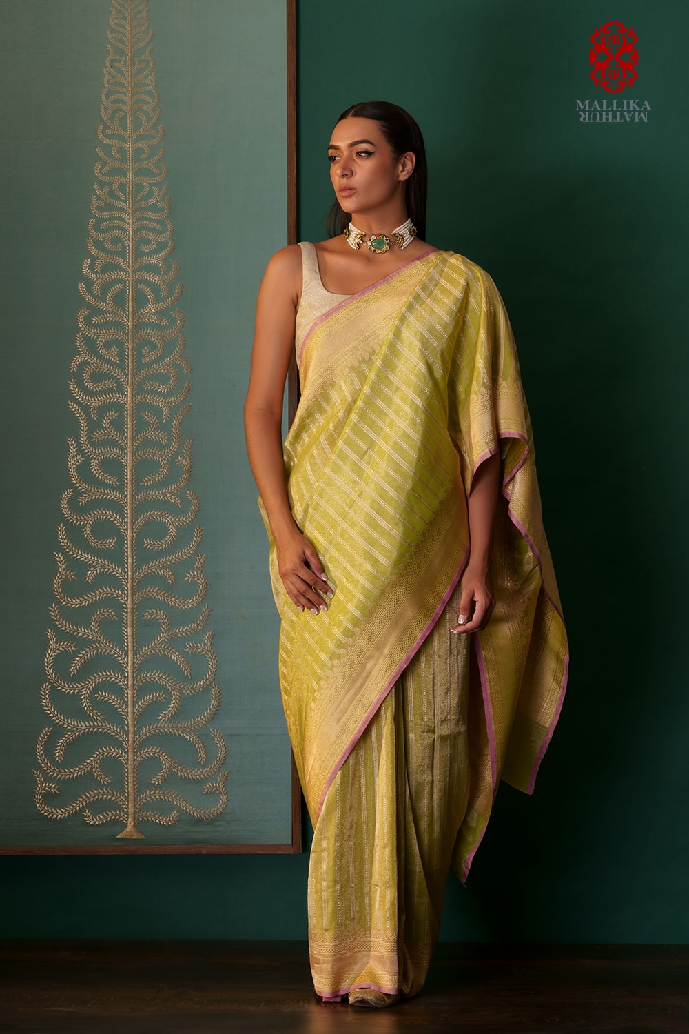 ‘Hariyali zaridhar’ kora silk Benarasi sari
