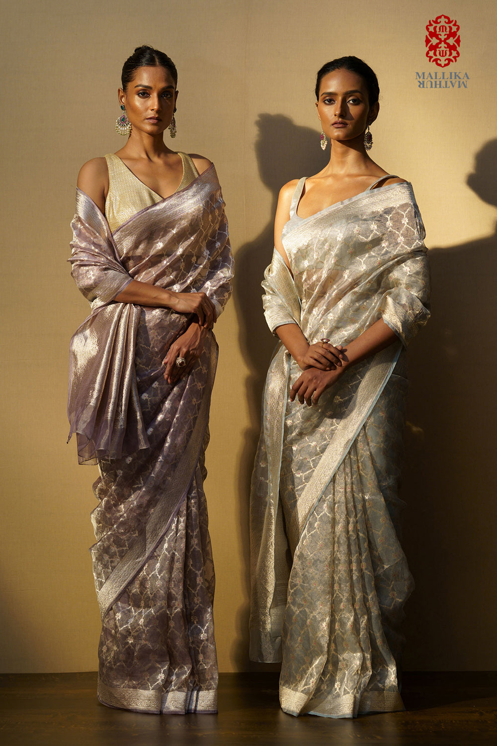 Sari tissue jaal pink mina