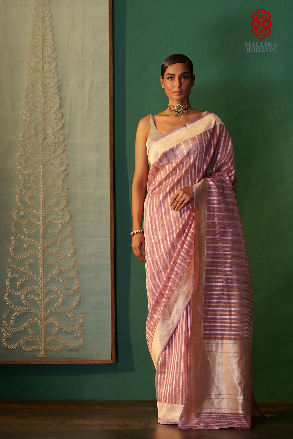 ‘Gulabi zaridhar’ kora silk Benarasi sari - image 3