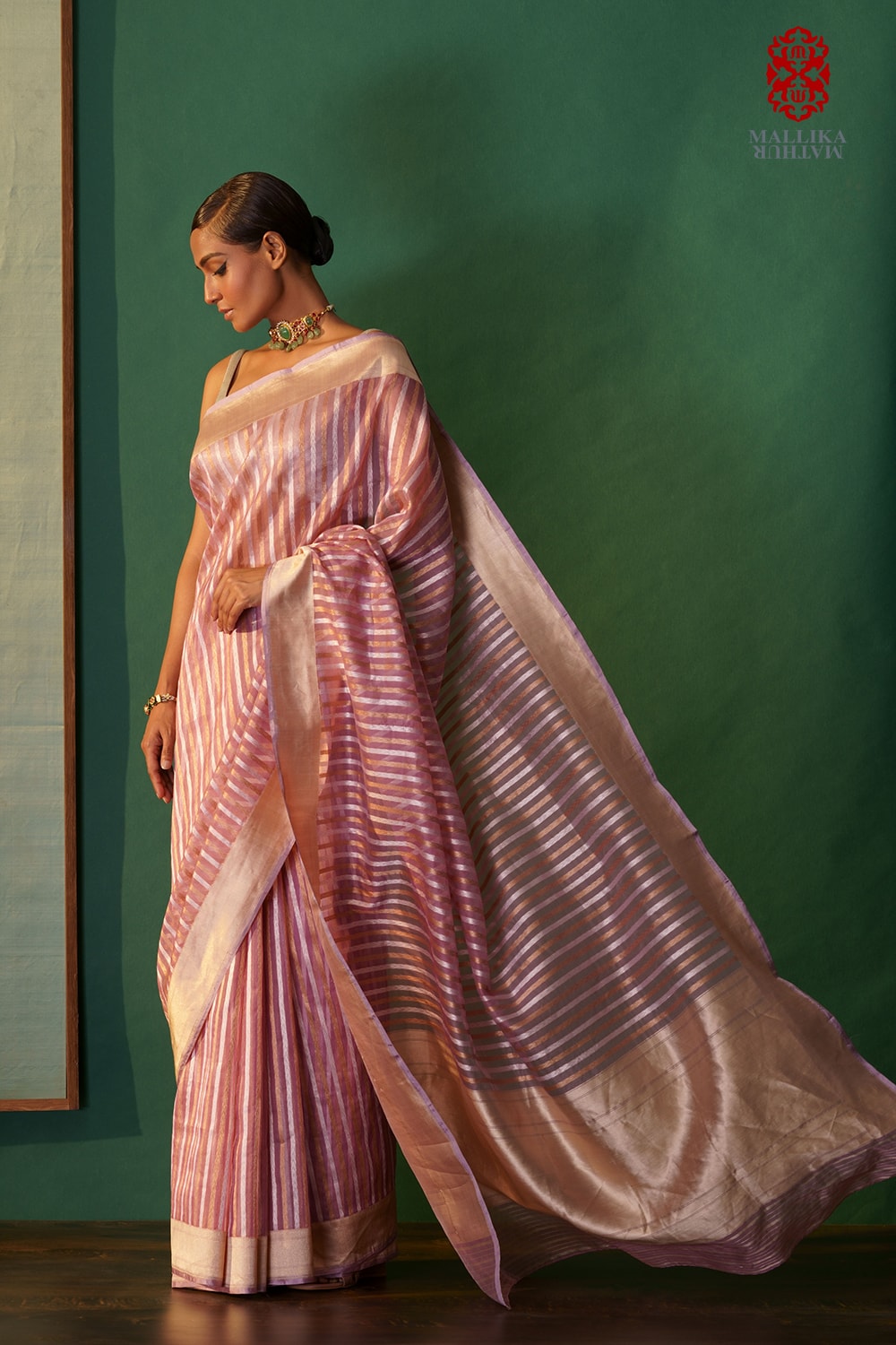 ‘Gulabi zaridhar’ kora silk Benarasi sari - image 2