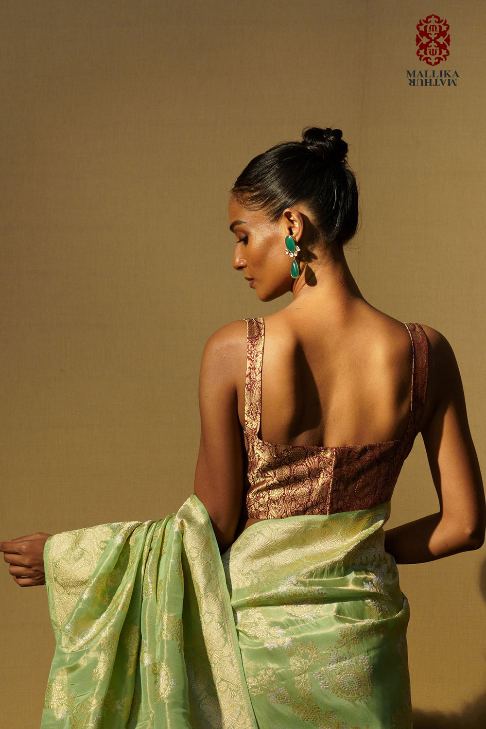 'Shikargah' blouse wine sleevless - image 3